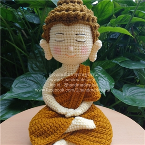 [d028] ตุ๊กตาถักไหมพรม ถักโครเชต์ พระ (พร้อมส่ง)